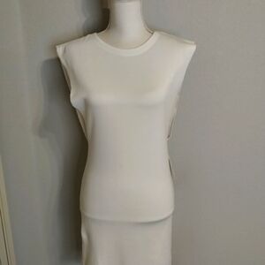 Free People XS White Sweatshirt Britt Dress shirt sleeve fitted